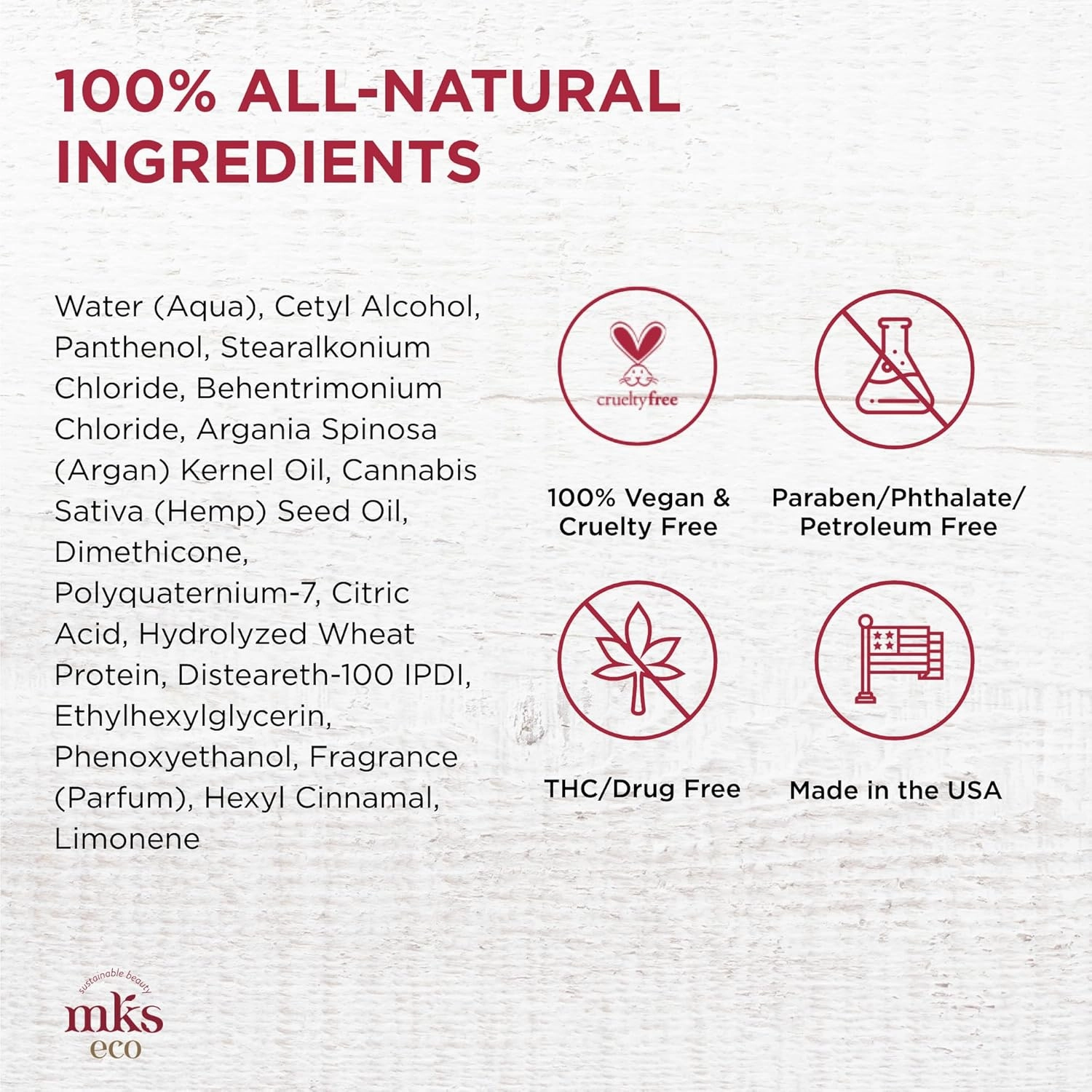 Earthly Body MKS eco Hydrate Conditioner - Nourish & Moisturize Hair, Protect Against Breakage - Moroccan Argan Oil, Hemp Seed Oil - Vegan, Cruelty Free