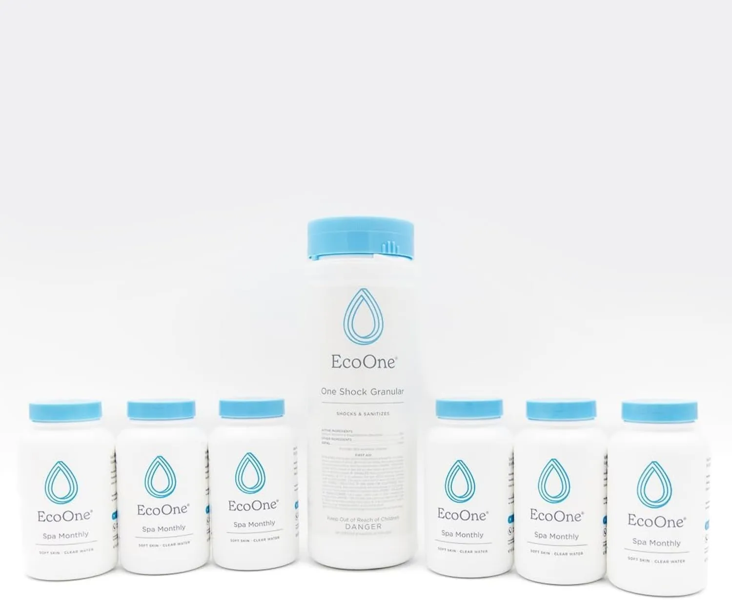 EcoOne | Hot Tub Chemical Maintenance & Supply Kit | Spa Shock & Conditioner Kit | Contains Oneshock Chlorine Granular & SPA Monthly Conditioner | 6 Month Supply