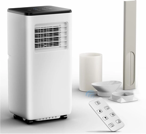 ELEKA 10,000 BTU Portable Air Conditioners, Portable AC Unit for Room up to 450 Sq.Ft, Quiet AC with Cool, Dehumidifier, Fan & Sleep Modes, 24H Timer, for Bedroom, Office, Apartments, Dorms, White
