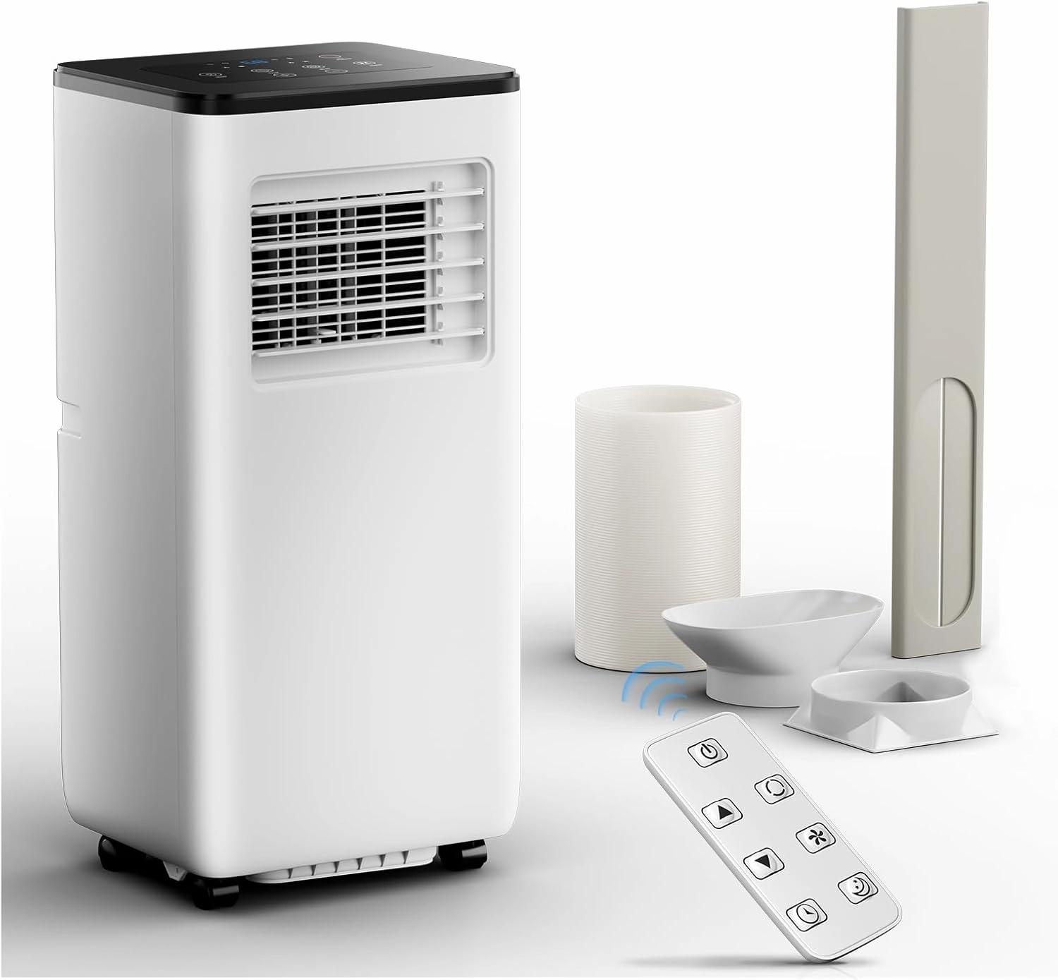 ELEKA 10,000 BTU Portable Air Conditioners, Portable AC Unit for Room up to 450 Sq.Ft, Quiet AC with Cool, Dehumidifier, Fan & Sleep Modes, 24H Timer, for Bedroom, Office, Apartments, Dorms, White