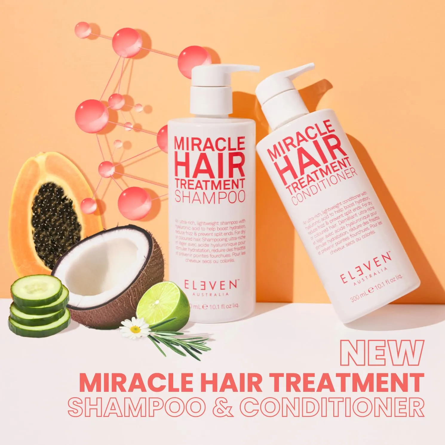 ELEVEN AUSTRALIA Miracle Hair Treatment Conditioner Infused With Hyaluronic Acid to Help Boost Hydration, Reduce Frizz & Prevent Split Ends