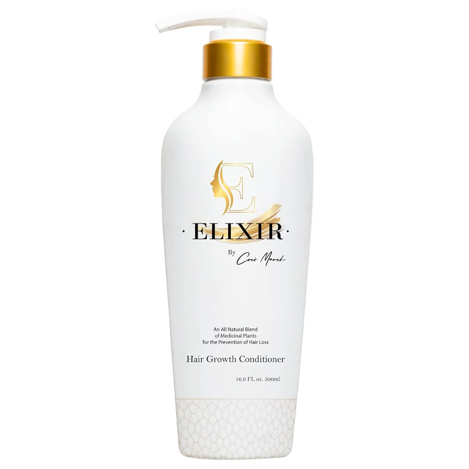 Elixir by Coco March Hair Growth Plant Based Conditioner - Natural Formula, No Harmful Chemicals, No Parabens for Strengthening Hair & Increased Volume - 16.9 fl oz 500 ml