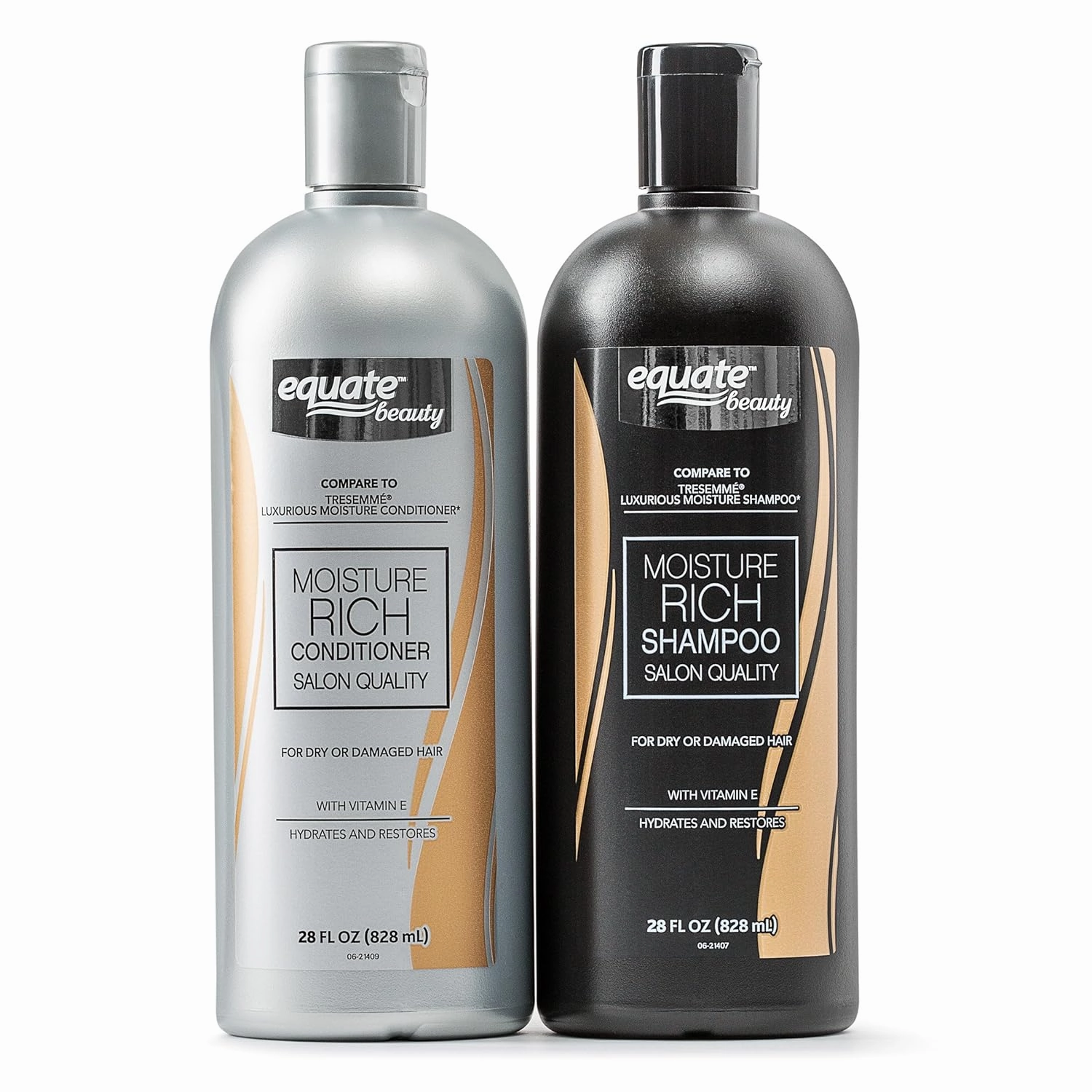 Equate Beauty Moisture Rich Shampoo & Conditioner, 28 fl oz, (Pack of 2)