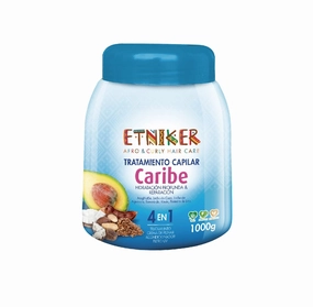 ETNIKER CARIBE Hair Treatment for Afro, Curly & Wavy Hair | 4-in-1 Deep Conditioner, Styling Cream, UV Protection & Repair Mask | with Paradise Nut, Coconut, Avocado, Tamarind & Flaxseed | 33 oz