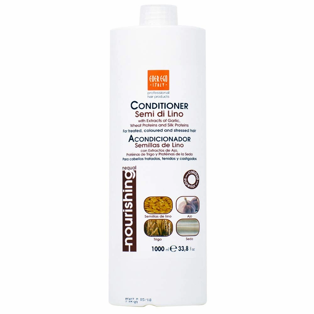 EVER EGO SEMI DI LINO CONDITIONER (33.8oz) with Extracts of Garlic, Wheat Proteins and Silk Proteins