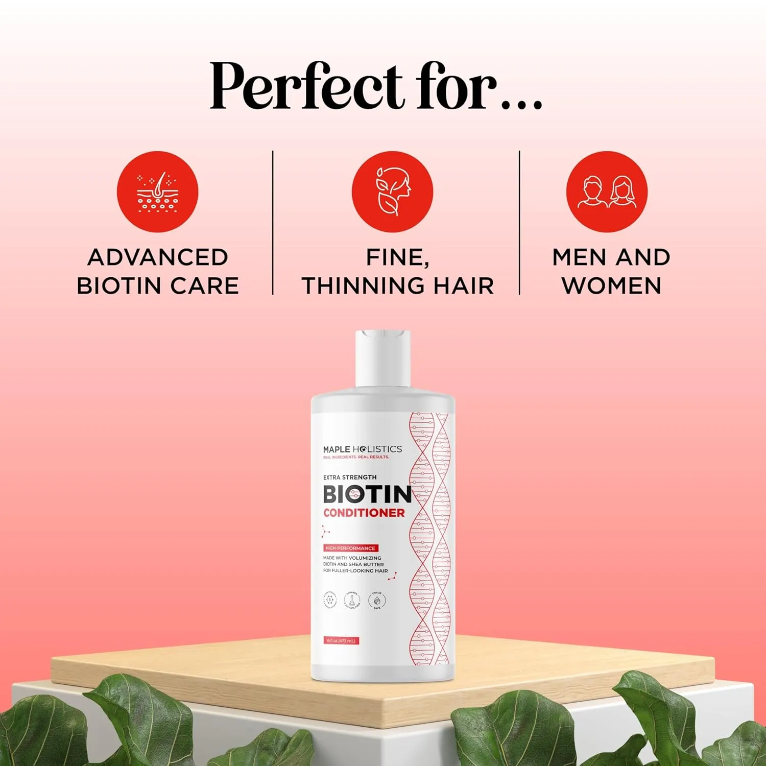 Extra Strength Biotin Conditioner for Hair Growth - Sulfate Free Conditioner with Moisturizing and Nourishing Shea Butter Jojoba Oil and Plant Proteins for Dry Damaged Fine Weak & Dull Hair (16 Fl Oz)