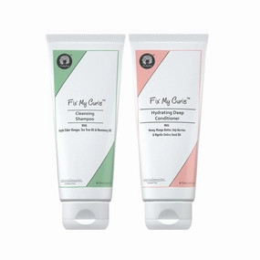 F.ix M.y Cu.rls Cleanse & Condition Bundle | For Cleansing, & Moisturising Curly & Wavy Hair, Sulphate & Silicone Free |Anti Dandruff, Tea Tree|50ml each