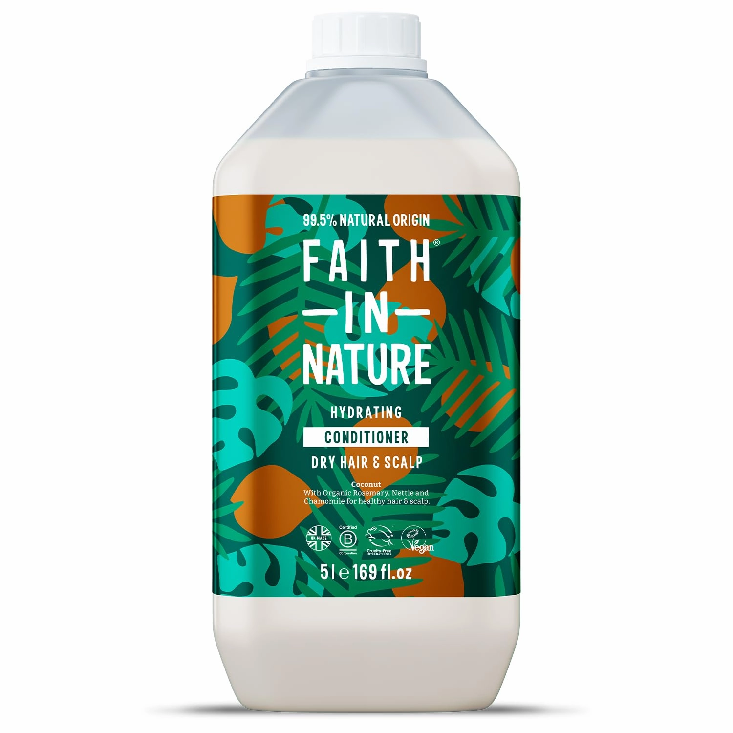 FAITH IN NATURE Natural Conditioner - Vegan & Cruelty Free, No SLS or Parabens - 169 fl oz Refill Pack, Coconut
