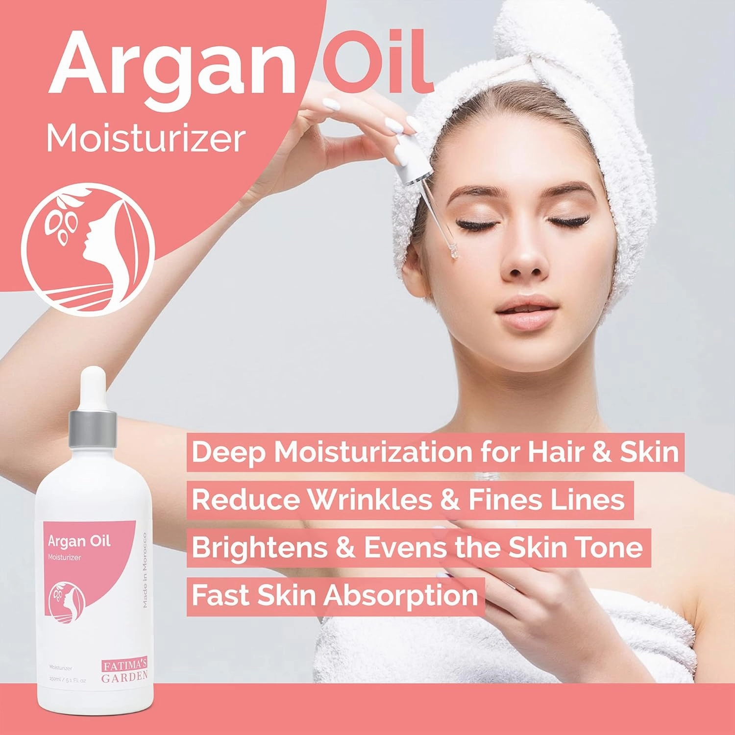 Fatima's Garden Argan & Lavender Oil - Soothing Moisturizer, 100ml