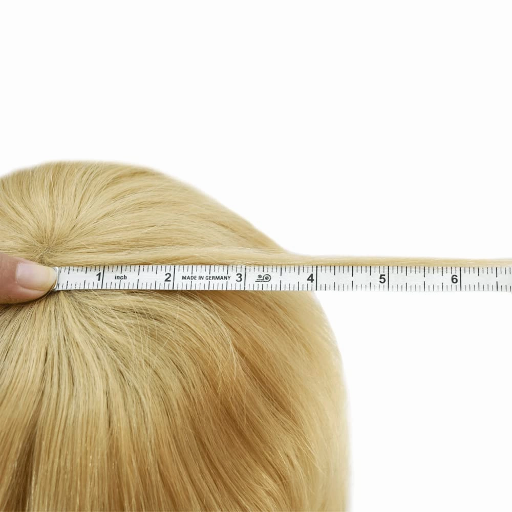 Fine Mono Toupee For Men Real Human Hair Replacement System For Men Swiss Lace Front Mens Toupee Hair Pieces For Mens Hair System Bleached Knot 6X8-120% density#22R Light Blonde