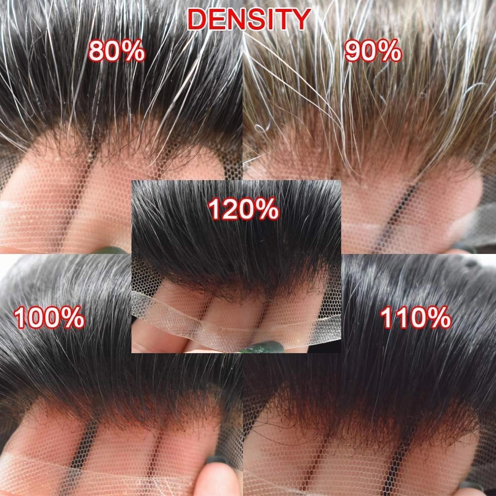 Fine Mono Toupee For Men Real Human Hair Replacement System For Men Swiss Lace Front Mens Toupee Hair Pieces For Mens Hair System Bleached Knot 6X8-120% density#22R Light Blonde
