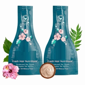 Five Oil Hibiscus Nutrimask-Hair Mask For Hair Growth, Conditioning, Smoothening, Dry & Frizzy Hair Enriched With Hibiscus Flowers, Hibiscus, Neem, Curry Leaves (Pack Of 2 X 40Grams)