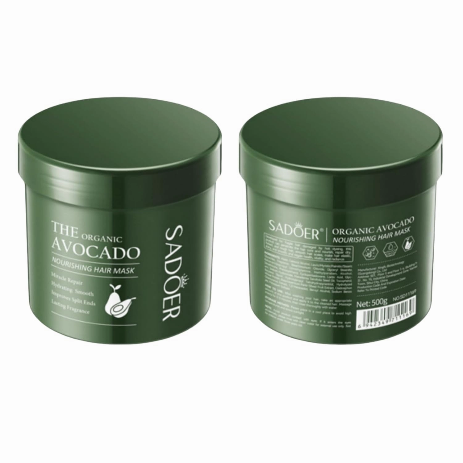For SADOER Avocado Nourishing Hair Mask,Smooth and voluminous hairstyle,Moisturizing and soothing Hair Treatment Masks,Nourishes elastic hair,refreshes and softens hair 500g