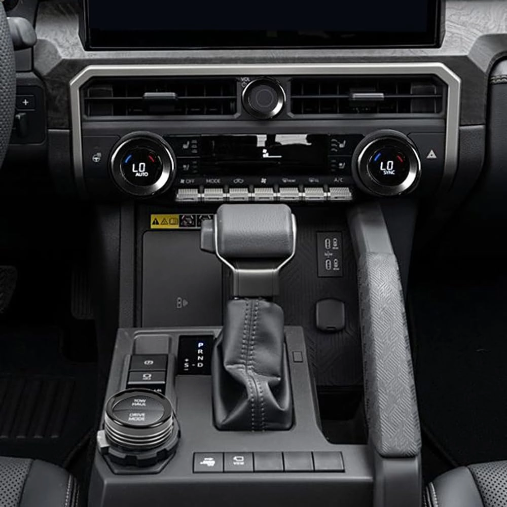 for Toyota Tacoma 2024 2025 w/14 Display 4Runner 2025 Interior Accessories AC Center Consoles Control Audio Switch Drive Volume Knob Cover Air Conditioner Aluminum Alloy (Black, 14“ Screen)