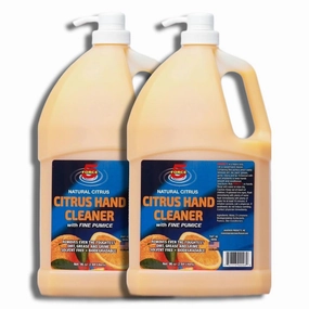 Force 5 - Citrus Hand Cleaner for Mechanics – Heavy-Duty Mechanic Soap with Natural Pumice & Citrus. Quickly Remove Removes Dirt, Grease and Grime – Moisturizing, Orange Scent. (96oz) (2 Pack)