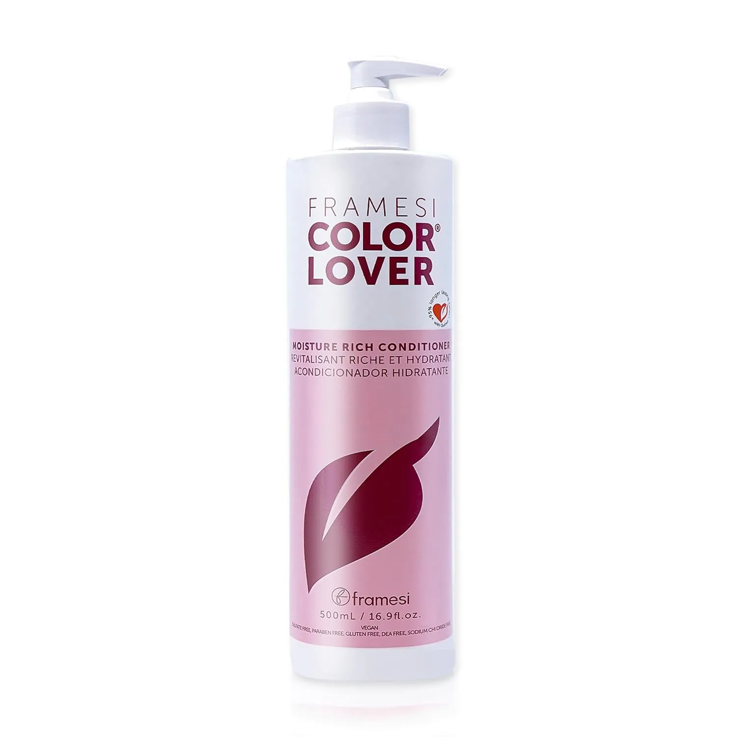Framesi Color Lover Moisture Rich Conditioner, Sulfate Free Conditioner with Coconut Oil and Quinoa, Color Treated Hair