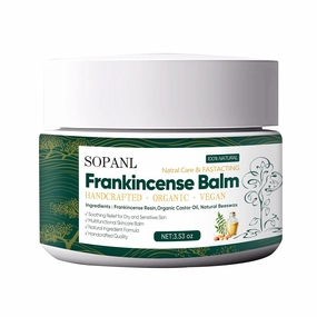 Frankincense Balm for Dry Cracked Skin | Sensitive Skin Moisturizer | Muscle Tension Relief & Foot Softener | Organic Castor Oil Boswellia | Yoga Gym Recovery Care | 3.53 oz