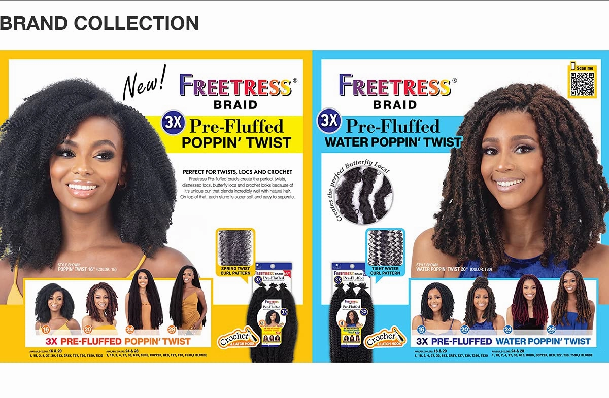 FreeTress Crochet Braids 3X Pre-Fluffed Poppin Twist 24" (1-pack, 1)