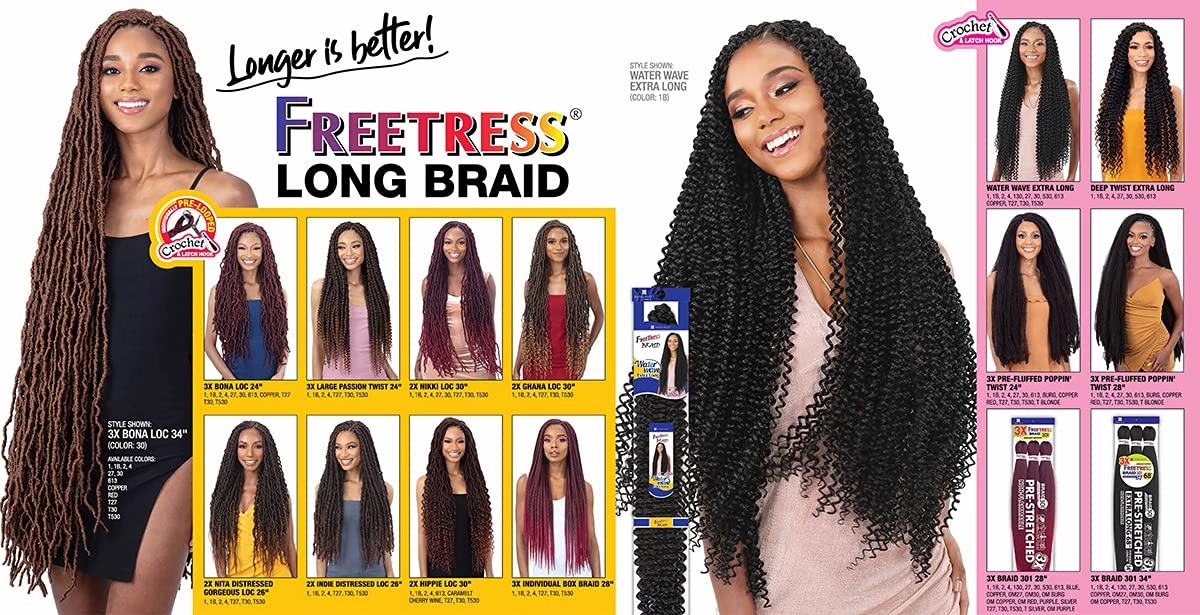 FreeTress Crochet Braids 3X Pre-Fluffed Poppin Twist 24" (1-pack, 1)