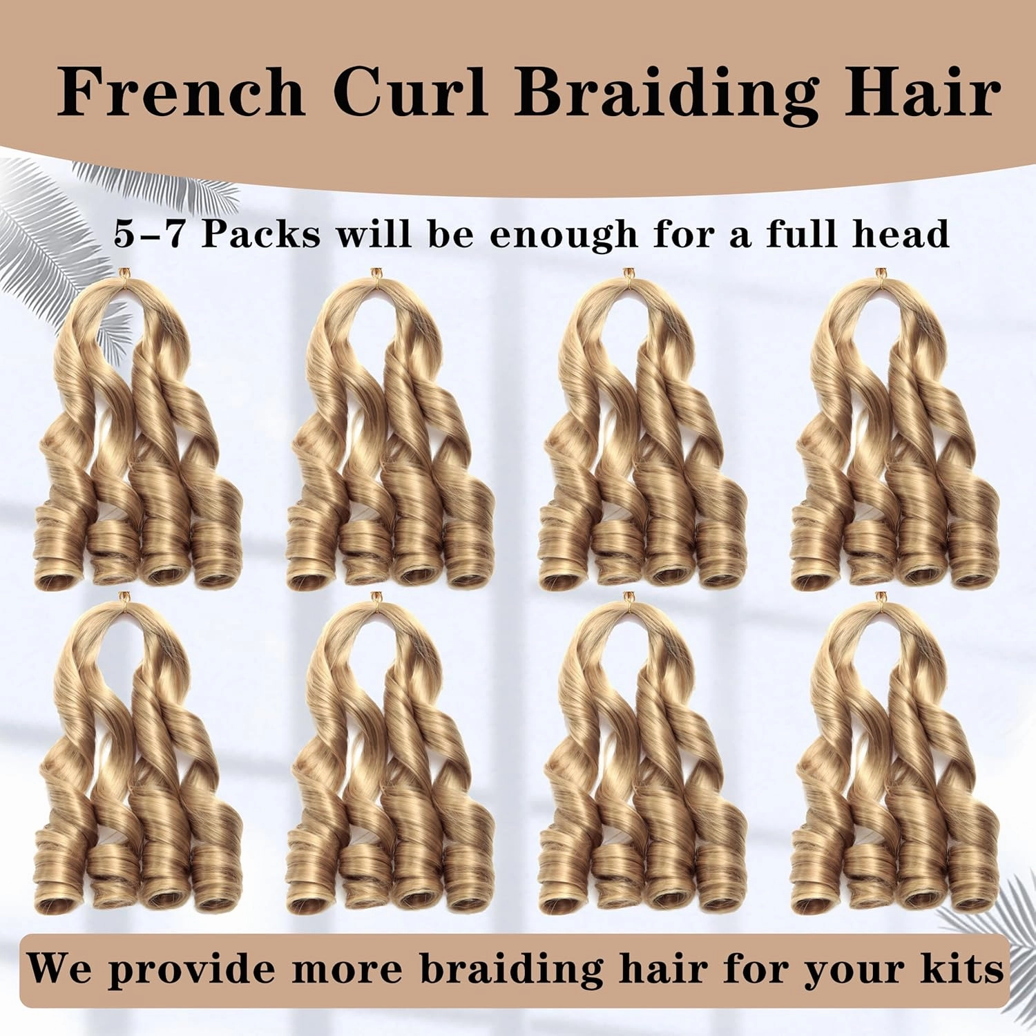 French Curl Braiding Hair 12Inch 8Packs French Curl Crochet Braids Short Curly Crochet Hair Bouncy Synthetic knotless Braiding Extensions(27#, 12inch)