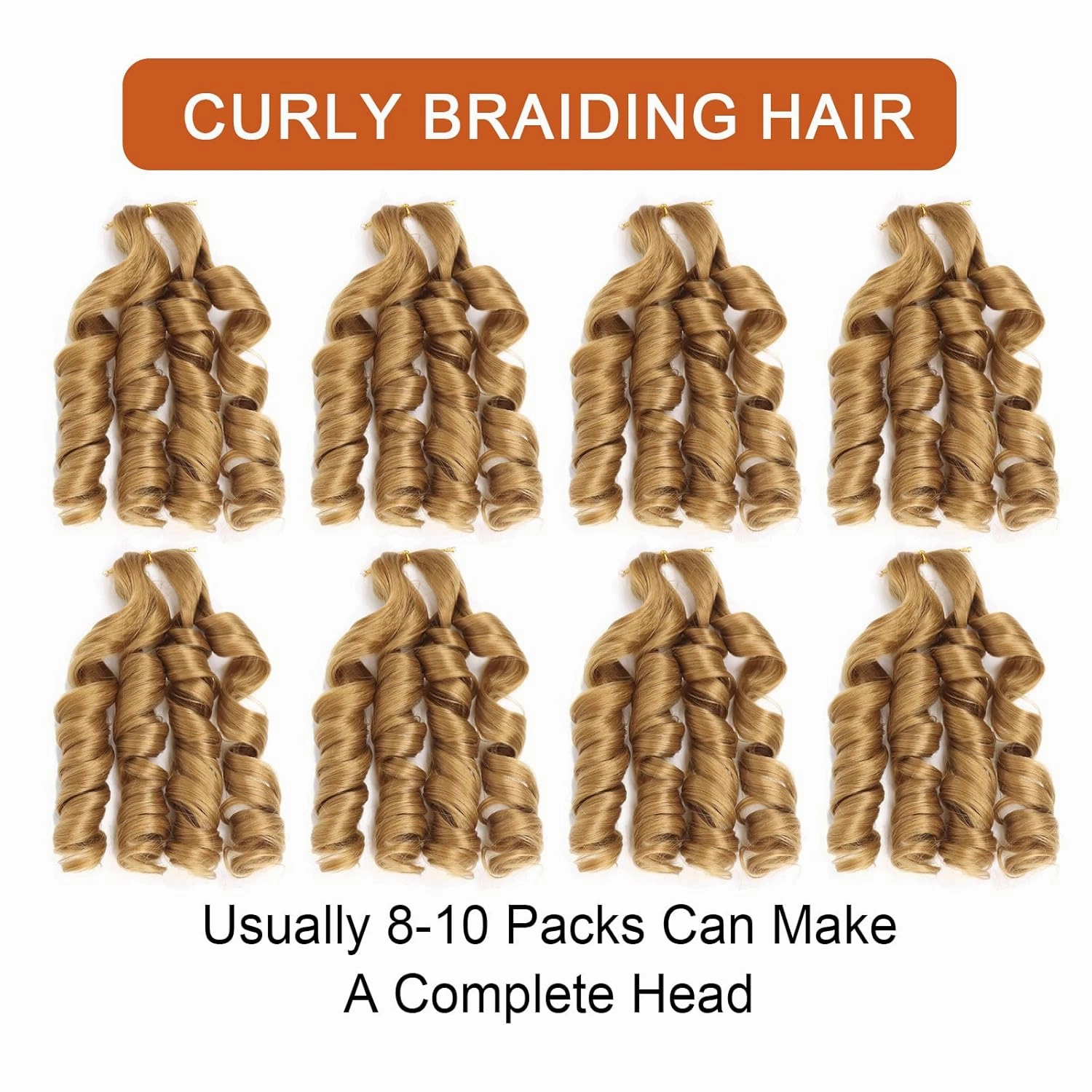 French Curly Braiding Hair Pre Stretched for Goddess Braids 14 Inch 8 Packs Spanish Braiding Hair Bouncy Braiding Hair French Curl Crochet Braids Blonde Braiding Hair Extensions(14 Inch/Pack of 8, 27)