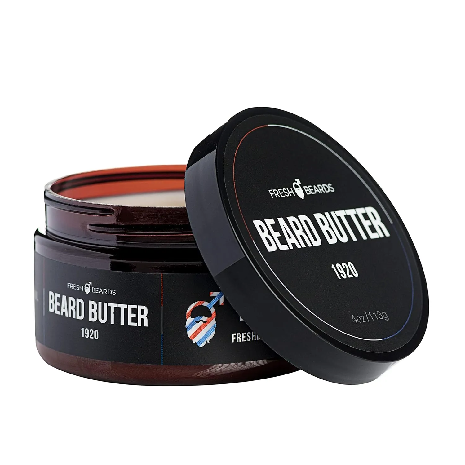 Fresh Beards Beard Butter - Classic Barbershop Sandalwood Scented Conditioner for Men - Anti-Itch Moisturizer and Softener for Healthy Beard Growth