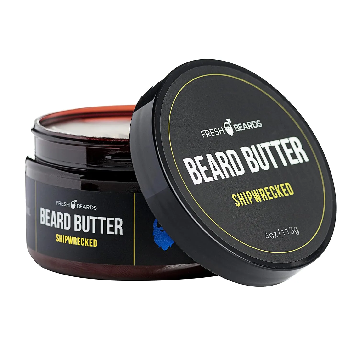 Fresh Beards Shipwrecked Beard Butter - Bay Rum, Clove, and Caribbean Spice Fragrance - Scented Mens Beard and Mustache Conditioner - Soothing Anti-Itch Moisturizer and Softener for Healthy Beard Growth