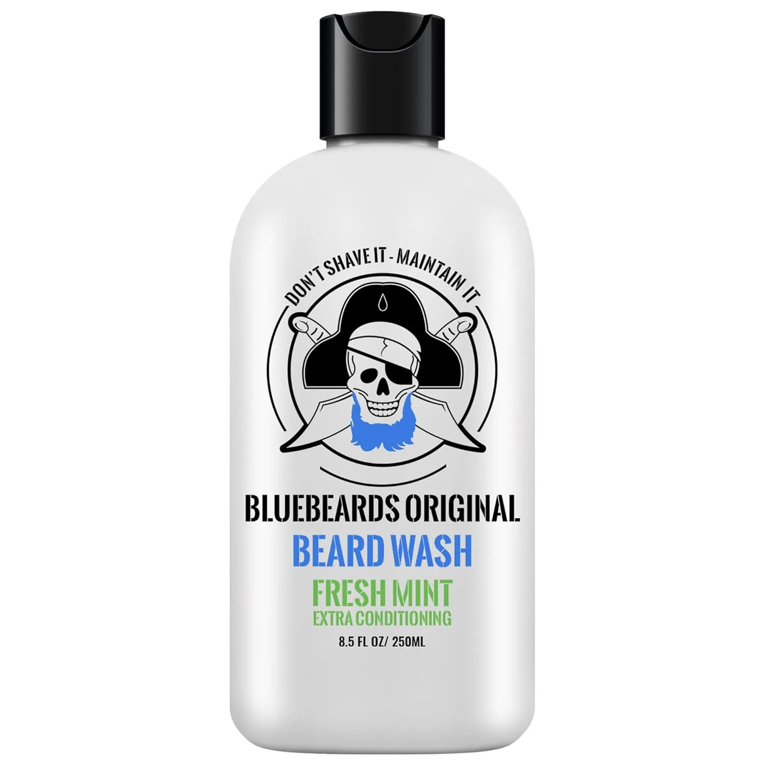 Fresh Mint Beard Care for Men, 8.5 oz. - Natural Peppermint Oil Formula for Deep Cleansing, Softening, and Conditioning Beard and Skin - Made in USA