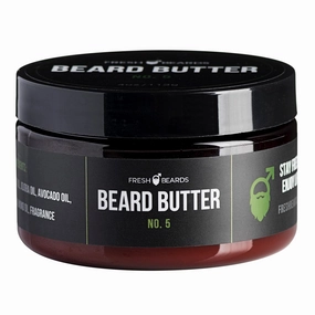 Fresh Beads No. 5 Beard Butter - Tea Tree Oil & Fresh Cut Lemon Fragrance - Men's Scented Conditioner"; "Soothing Anti-Itch Moisturizer & Softener for Healthy Beard Growth