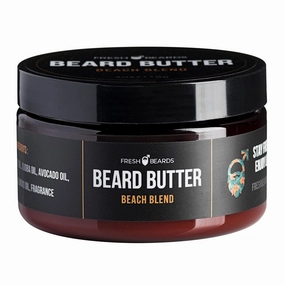Fresh Beards Beach Blend Beard Butter - Coconut, Sunshine & Lemongrass Fragrance - Scented Mens Beard and Mustache Conditioner - Soothing Anti-Itch Moisturizer and Softener for Healthy Beard Growth