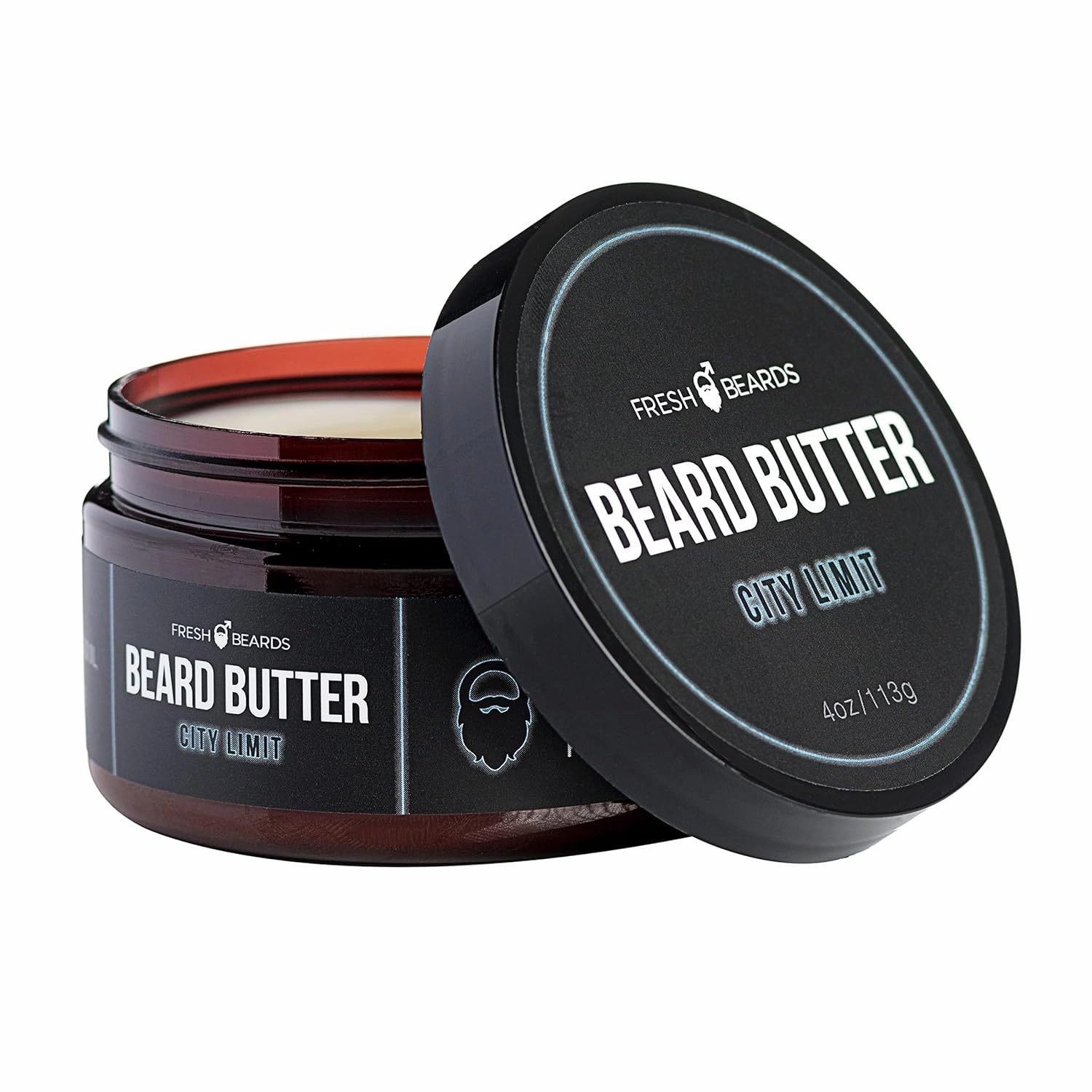 Fresh Beards City Limit Beard Butter - Teakwood & Lavender Fragrance - Scented Mens Beard and Mustache Conditioner - Soothing Anti-Itch Moisturizer & Softener for Healthy Beard Growth