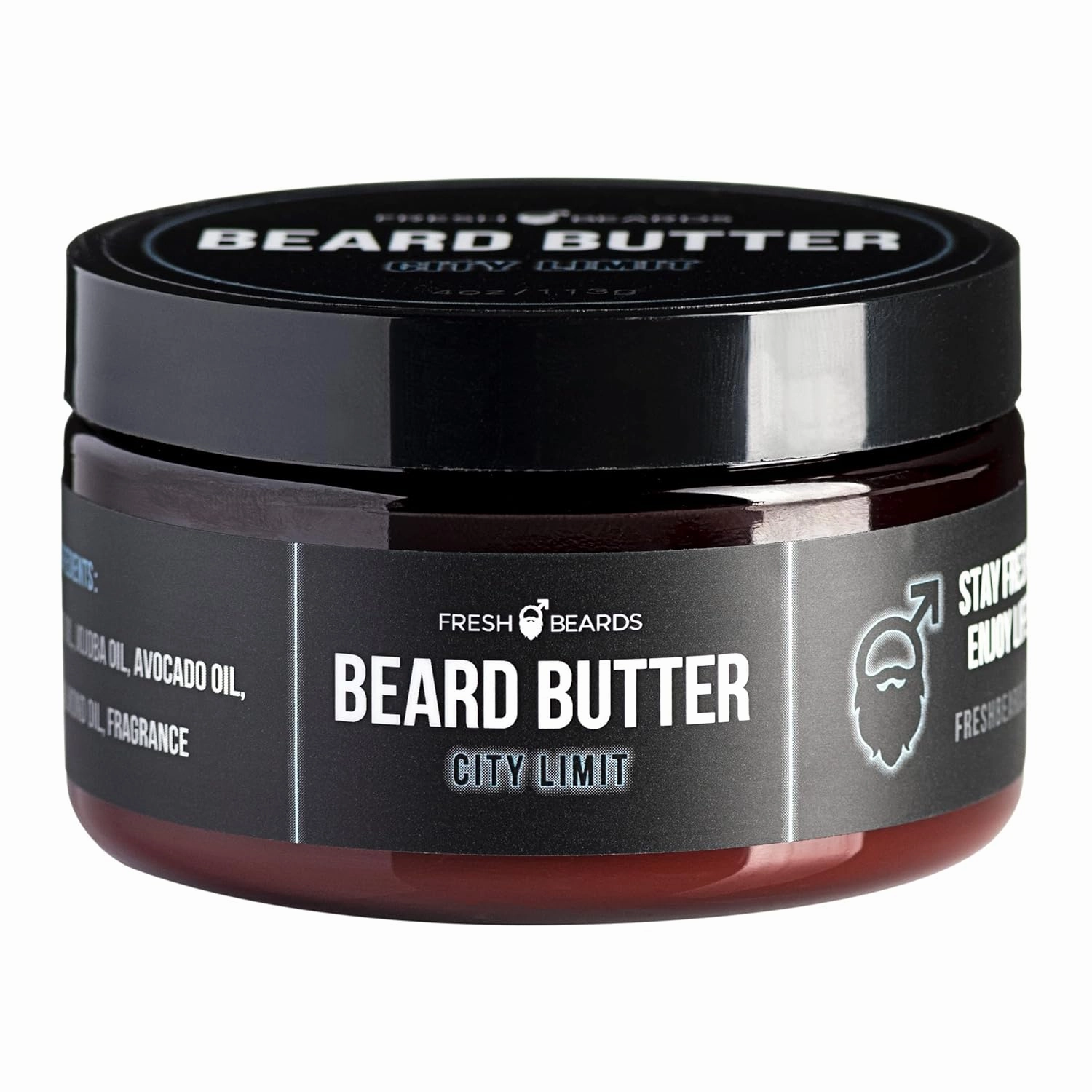 Fresh Beards City Limit Beard Butter - Teakwood & Lavender Fragrance - Scented Mens Beard and Mustache Conditioner - Soothing Anti-Itch Moisturizer & Softener for Healthy Beard Growth