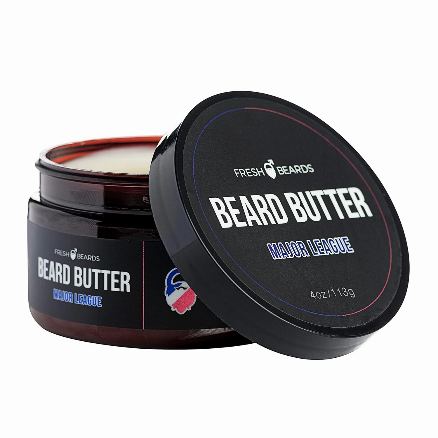 Fresh Beards Major League Beard Butter - Tobacco, Clove, and Sweet Cherry Fragrance - Mens Mustache Conditioner - Soothing Anti-Itch Moisturizer and Softener for Growth