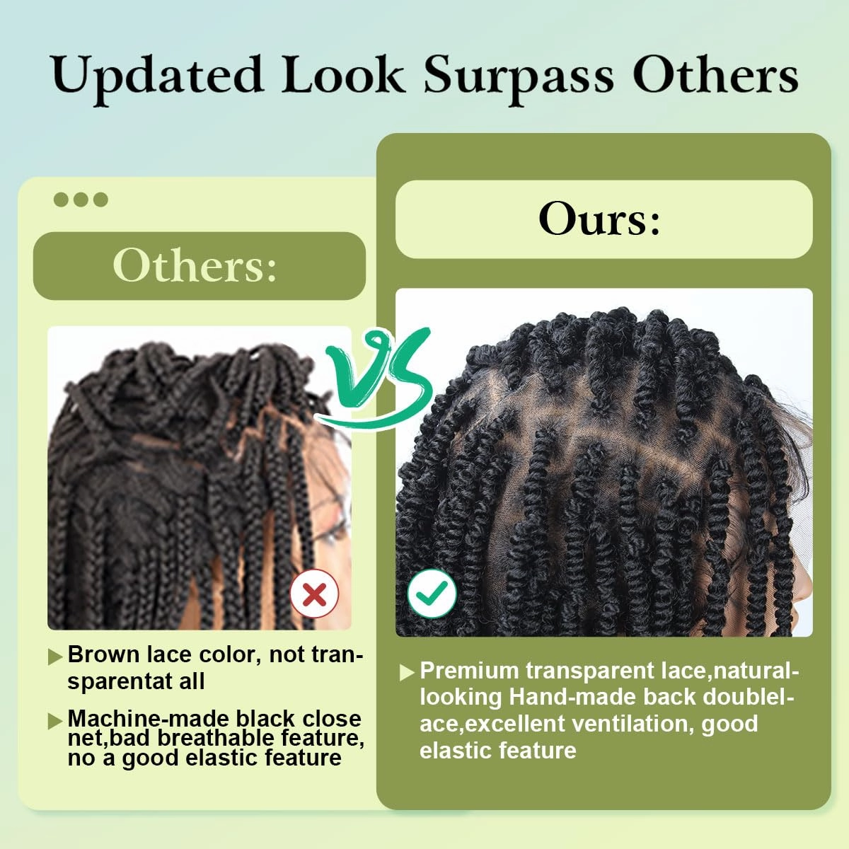 Full Lace Spring twist Wigs for Black Women, 12 inch Double Lace Twist Wigs,1B
