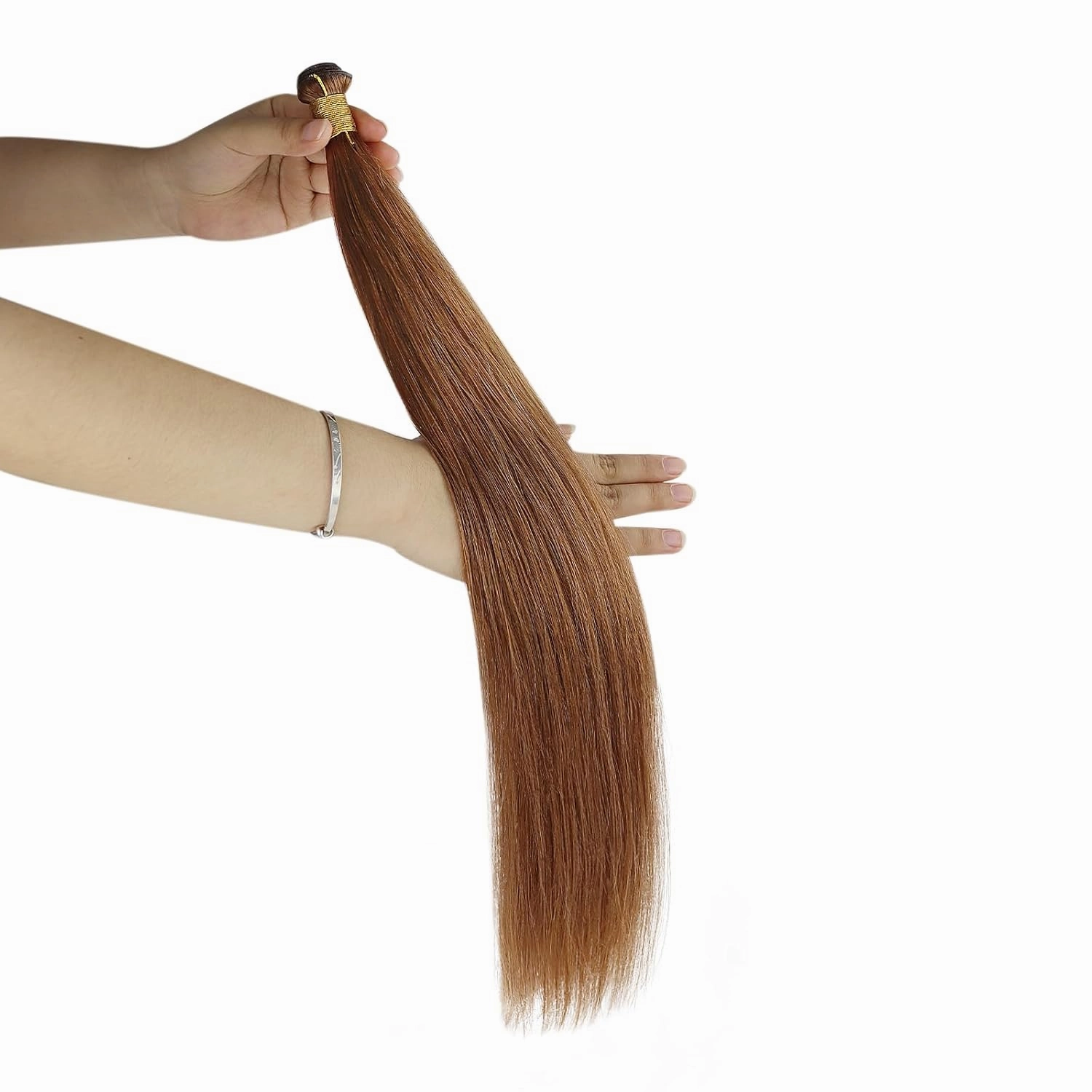 Full Shine Genius Weft Hair Extensions Color Copper Human Hair Extensions Sew In Hand Tied Weft Extensions Sew In Extensions Remy Straight Hair Weft Soft Silky Hair 24 Inch 60G