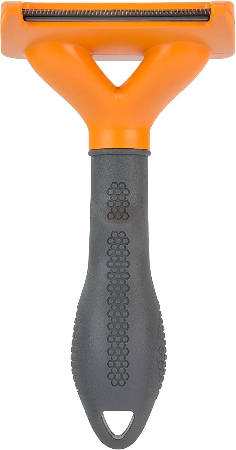 FURminator Medium Dog Undercoat deShedding Tool, Long Hair, Reduces Loose Hair from Shedding & Ultra Premium deShedding Shampoo for Dogs Helps Reduce Excess Shedding, 16 oz