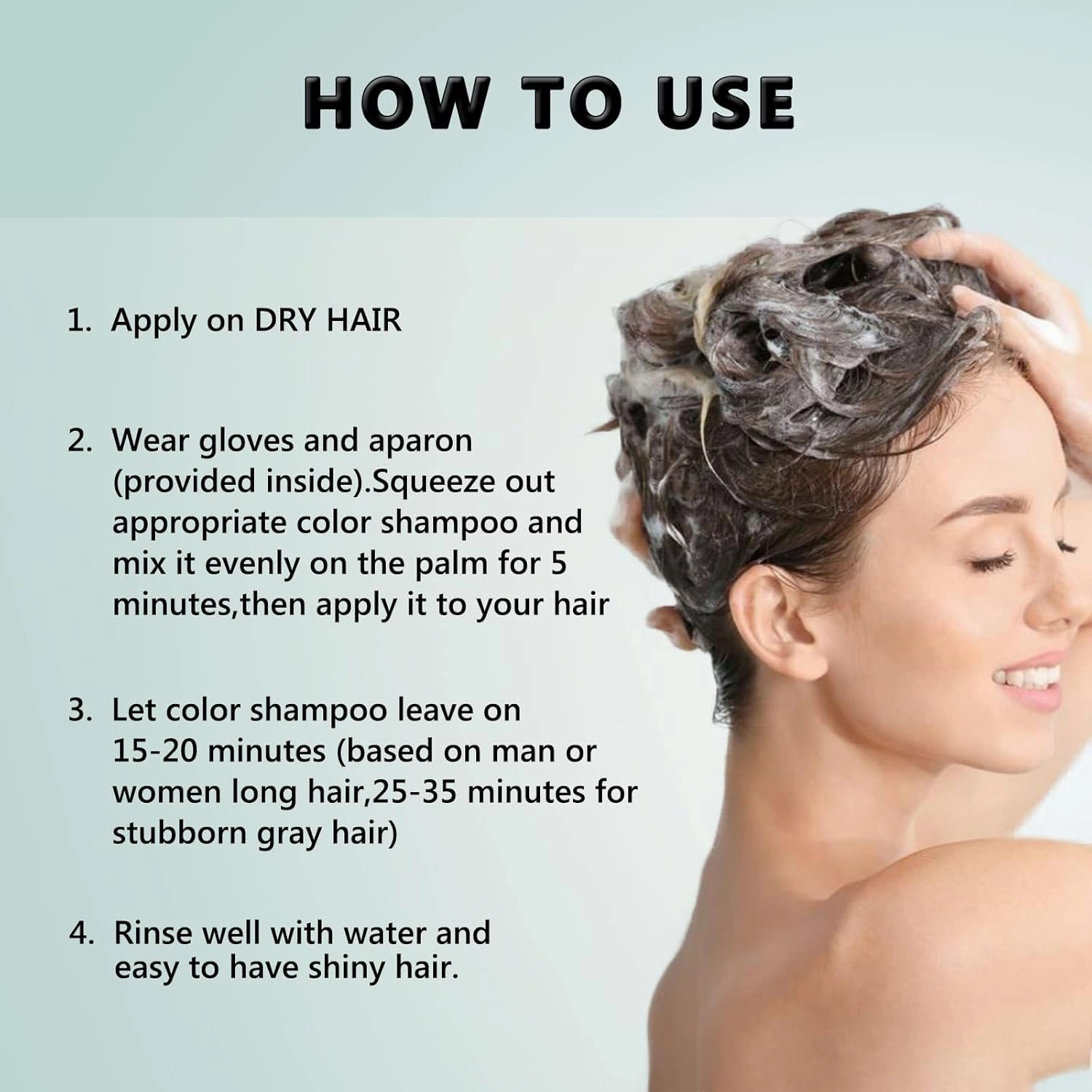 Fvquhvo Dark Brown Hair Color Shampoo for Gray Hair - Instant Hair Dye Shampoo 3 in 1 for Men & Women - Herbal Ingredients Safe to Use - 16.90 Fl Oz