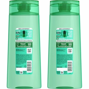 Garnier Fructis Pure Clean Purifying Shampoo, Silicone-Free, 22 Fl Oz, 2 Count (Packaging May Vary) (Pack of 2)