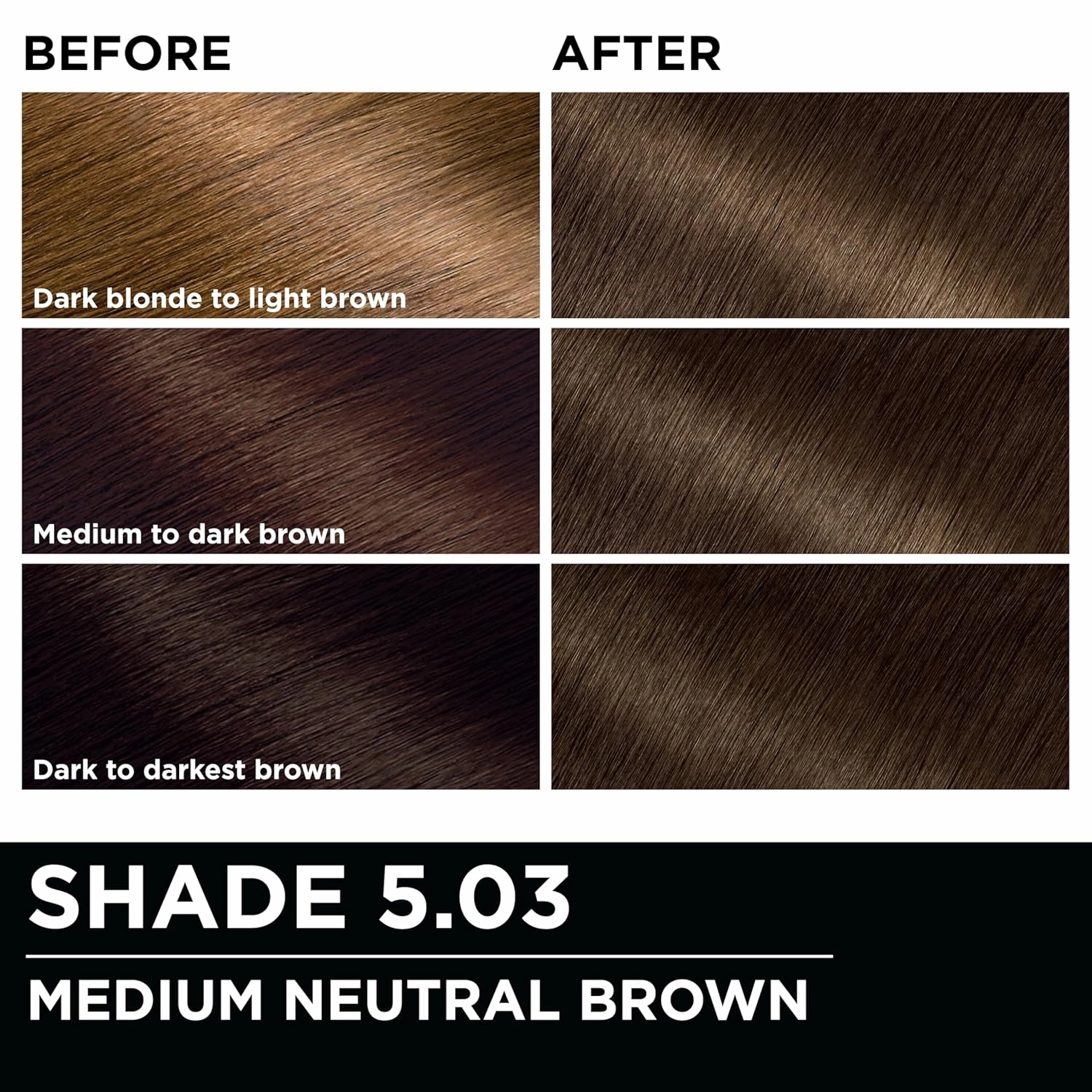 Garnier Hair Color Olia Ammonia-Free Brilliant Color Oil-Rich Permanent Hair Dye, 5.03 Medium Neutral Brown, 2 Count (Packaging May Vary)