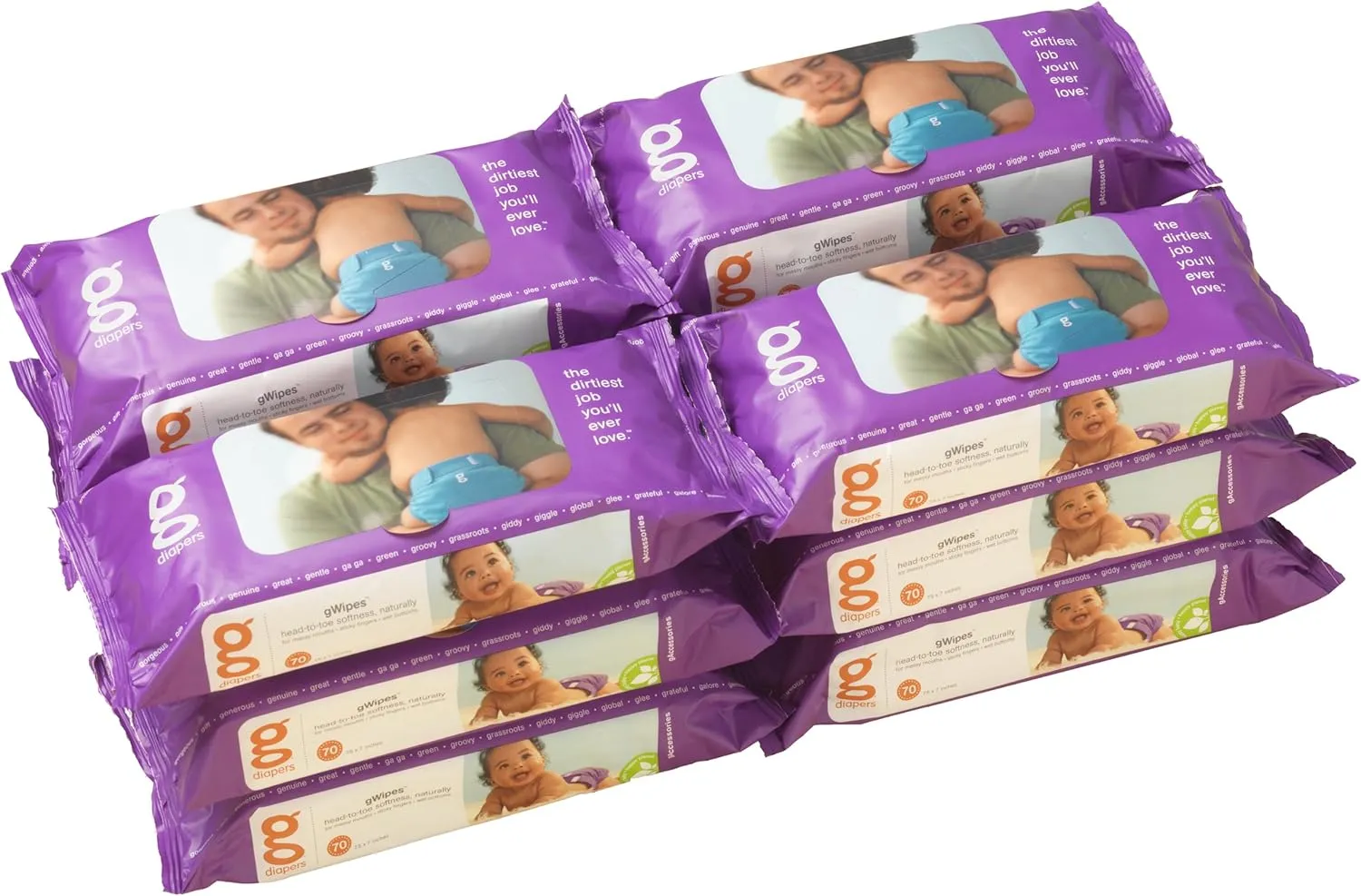 gDiapers gWipes, (70 Count, Pack of 12)