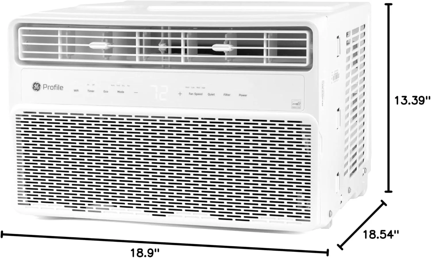 GE PROFILE PWDV10WWF 10,000 BTU Inverter Window Air Conditioner Unit Energy Efficient AC Cooling up to 450 sq ft, Ultra Quiet, Smart Home Capable, Includes Remote and Install Kit, White
