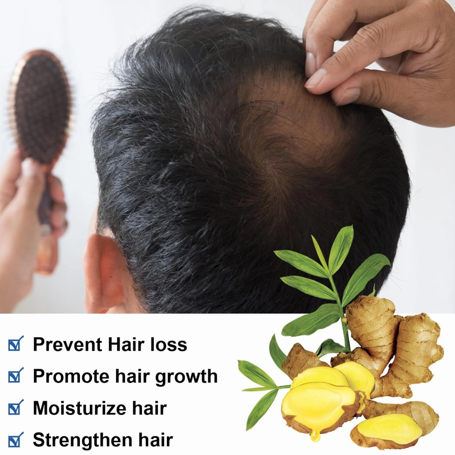 Ginger Hair Growth Conditioner Hair Regrowth Cream Moisturizing Scalp Massage Hair Follicle Hair Care