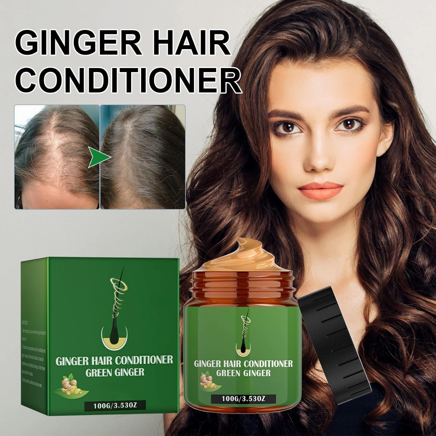 Ginger Hair Growth Conditioner Hair Regrowth Cream Moisturizing Scalp Massage Hair Follicle Hair Care
