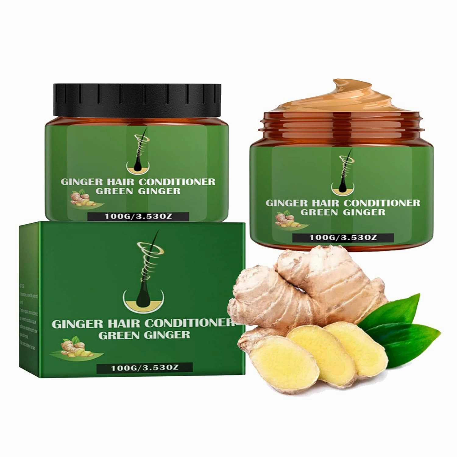 Ginger Hair Growth Conditioner Hair Regrowth Cream Moisturizing Scalp Massage Hair Follicle Hair Care