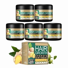 Ginger Hair Growth Ointment, Ginger Germinal Conditioner, Hair Regrowth Serum, Moisturizing Scalp Massage Hair Follicle Cream for Hair Loss & Thinning (5 Pack 30g/1 OZ)