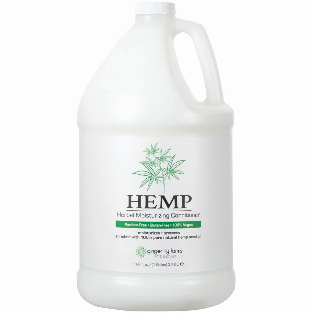 Ginger Lily Farms Botanicals HEMP Herbal Moisturizing Conditioner, Enriched with 100% Pure Natural Hemp Seed Oil, 100% Vegan & Cruelty-Free, 1 Gallon Refill