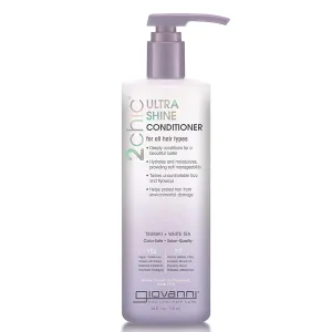 Giovanni 2chic Ultra-Shine Conditioner, 24 oz. – All Hair Types, Dual Taming Complex of Tsubaki Seed Oil & White Tea, Long Lasting Vibrance, Tames Frizz & Flyaways