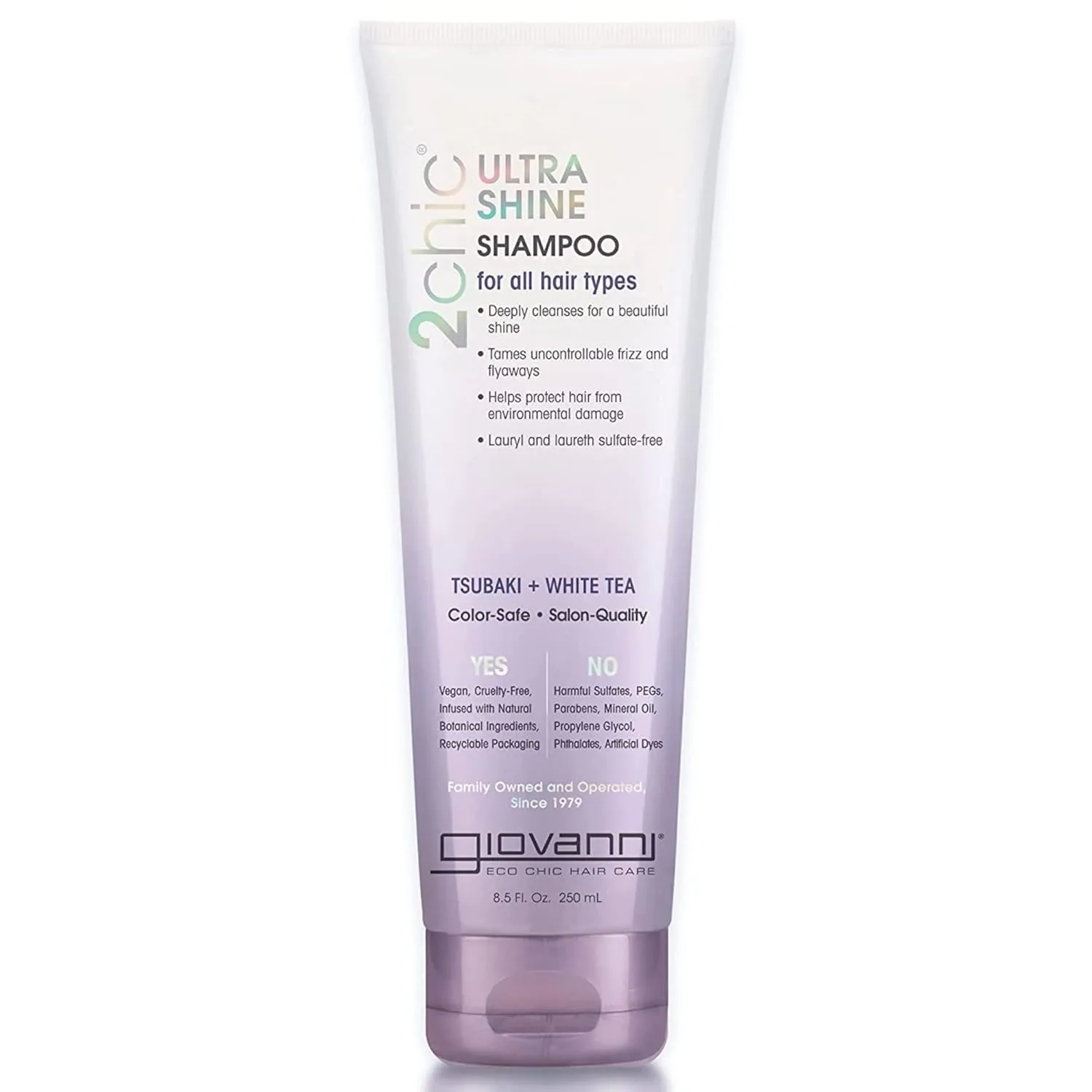 Giovanni 2chic Ultra-Shine Conditioner – All Hair Types, Dual Taming Complex of Tsubaki Seed Oil & White Tea, Long Lasting Vibrance, Tames Frizz & Flyaways - 8.5 oz.