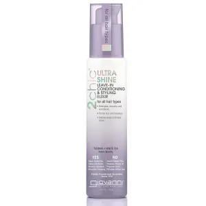 Giovanni 2chic Ultra-Shine Leave-In Conditioning & Styling Elixir, 4 oz. – All Hair Types, Dual Taming Complex of Tsubaki Seed Oil & White Tea, Detangles, Smooths & Conditions, Tames Frizz & Flyaways