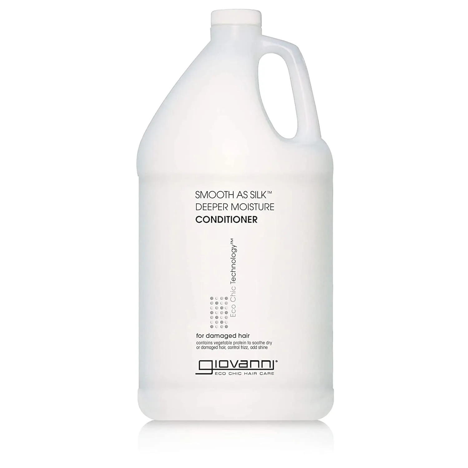 GIOVANNI Eco Chic Smooth As Silk Deeper Moisture Conditioner - Apple Plus Aloe Extracts, Calms Frizz, Detangles, Wash & Go, Lauryl & Laureth Sulfate Free, Paraben Free, Color Safe - 128 oz. (Gallon)